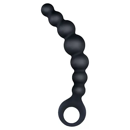 Bile Anale Din Silicon Cu Striatii 18cm Negru
