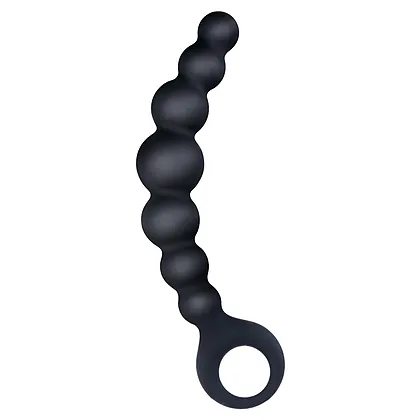 Bile Anale Din Silicon Cu Striatii 18cm Negru