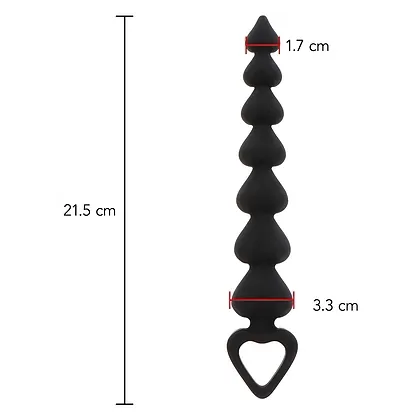 Bile Anale ToyJoy Heart Beads Negru