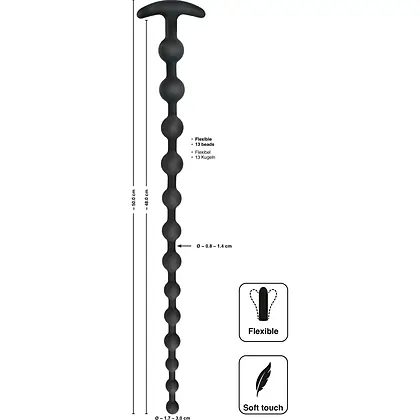 Black Velvets Anal Beads Negru