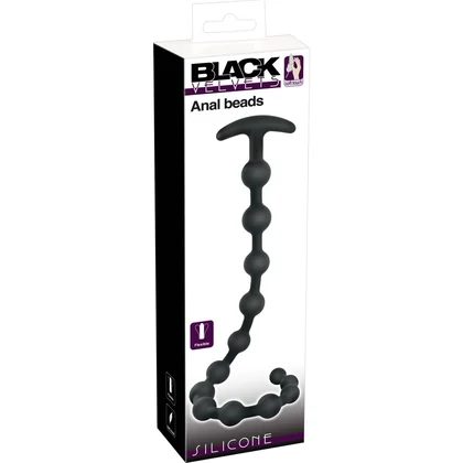 Black Velvets Anal Beads Negru