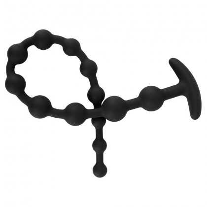 Black Velvets Anal Beads Negru
