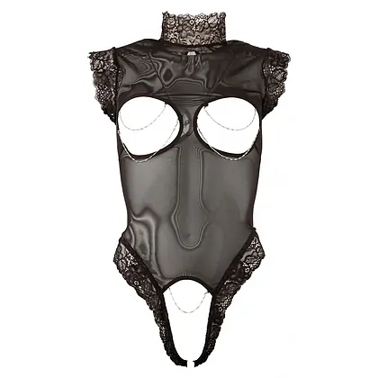 Body Abierta Fină Sâni Decupați Negru M