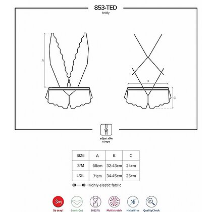 Body Obsessive 853-TED Alb L-XL