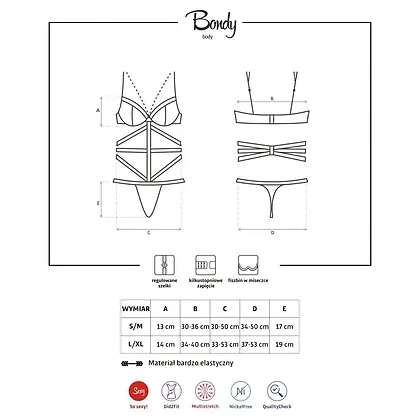 Body Obsessive Bondy Negru S-M