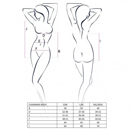 Body Passion Charming Negru 2XL-3XL