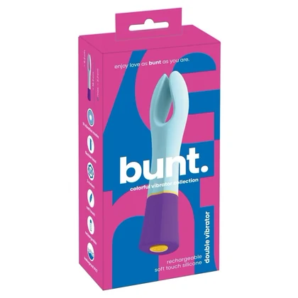 Bunt Double Vibrator Dublu 10 Moduri Reîncărcabil Albastru