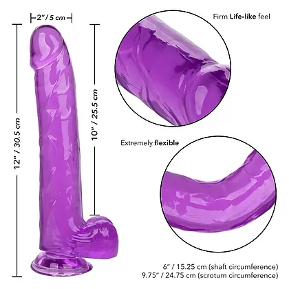 CalExotics size Queen 30,5 cm – Realist cu Ventuză Mov