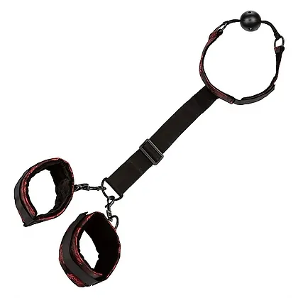 Căluș Respirabil Tip Bilă Cu Cătușe Negru