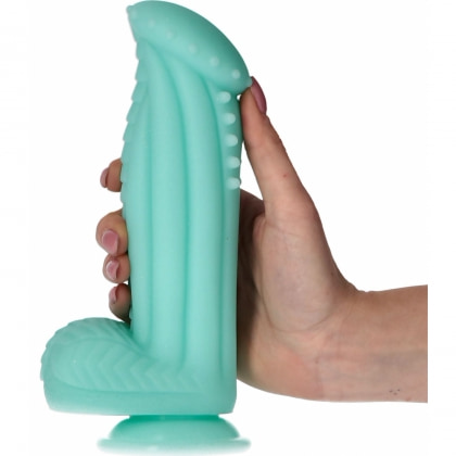 Captain Squirtino Dildo Monster Flexibil cu Ventuză Verde