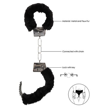 Catuse Beginners Handcuffs Furry Negru