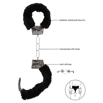 Catuse Beginners Handcuffs Furry Negru
