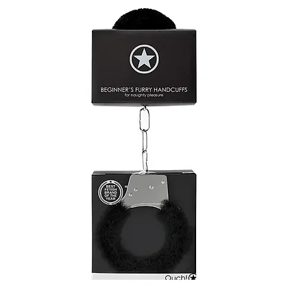 Catuse Beginners Handcuffs Furry Negru