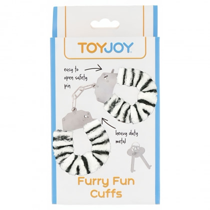 Cătușe Furry Fun Zebra Plush Alb