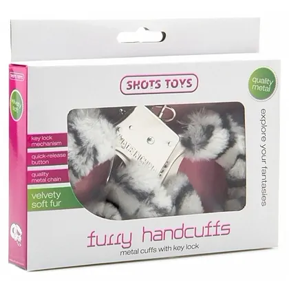 Catuse Shots Furry Handcuffs Negru