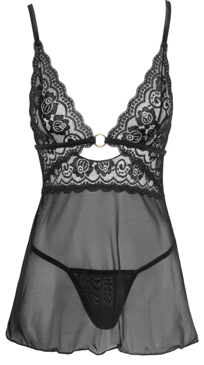 Chemise Cottelli Collection Transparent Fun Negru M