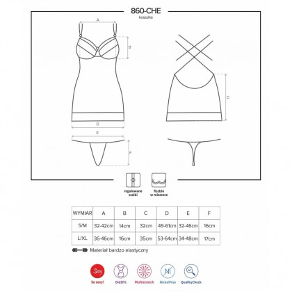 Chemise Obsessive 860-CHE Roșu S-M