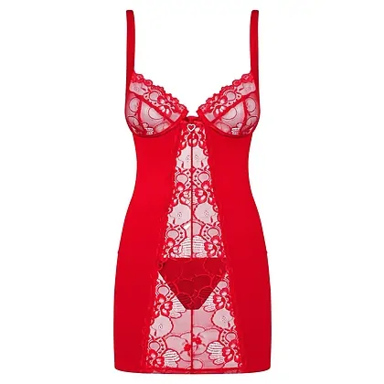 Chemise Obsessive Heartina Roșu 2XL