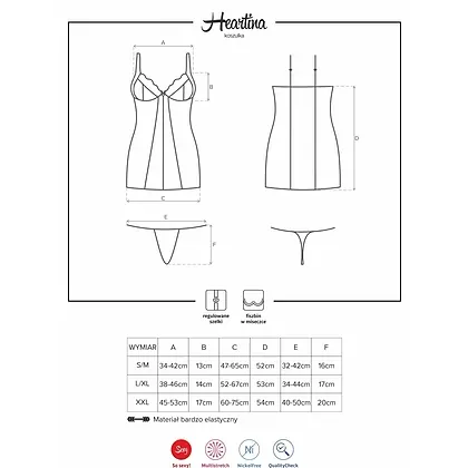 Chemise Obsessive Heartina Roșu 2XL