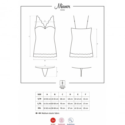 Chemise Obsessive Miamor Negru L-XL