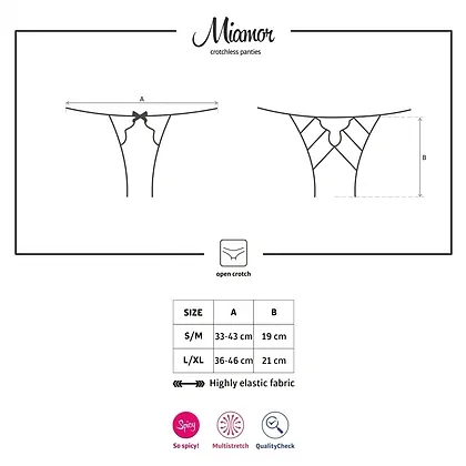 Chiloței Decupați Obsessive Miamor Negru L-XL