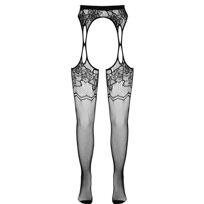 Ciorapi cu Portjartier Cottelli Collection S–L Eleganți Negru S-L