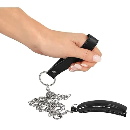 Clema Intimă cu Lesă Bad Kitty – Metalică 11 cm Negru