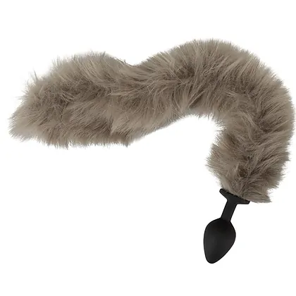 Coada Fluffy Gri cu Plug Din silicon You2Toys — 45 cm