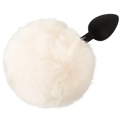 Coadă Pufoasă White S – Plug Flexibil Din silicon, 14.2 cm