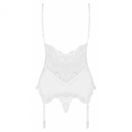 Corset Alb Elegant Obsessive 810-COR S-M