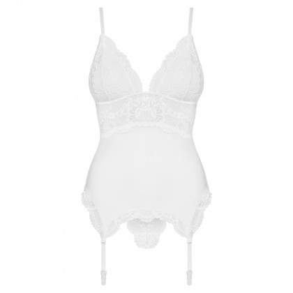 Corset Alb Elegant Obsessive 810-COR S-M
