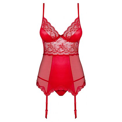 Corset Cu Portjartier Obsessive Lovica Roșu L-XL