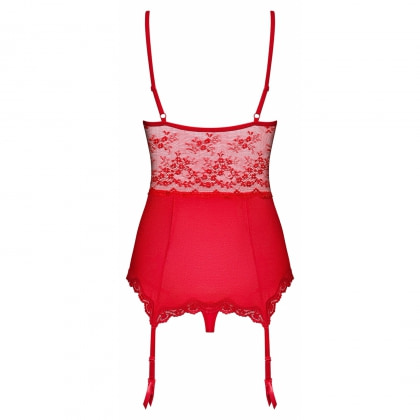 Corset Cu Portjartier Obsessive Lovica Roșu S-M