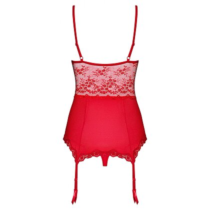 Corset Cu Portjartier Obsessive Lovica Roșu S-M
