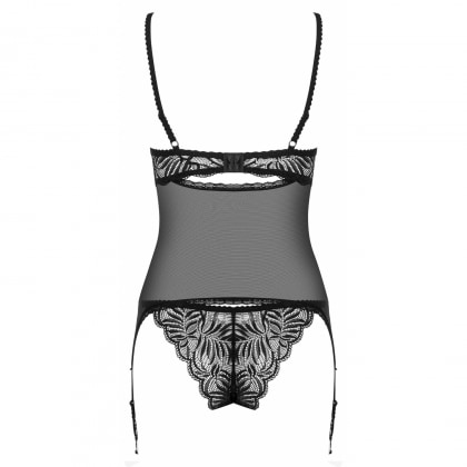 Corset Cu Șnur Obsessive Contica Negru L-XL