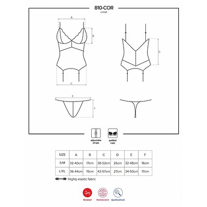 Corset Alb Elegant Obsessive 810-COR S-M
