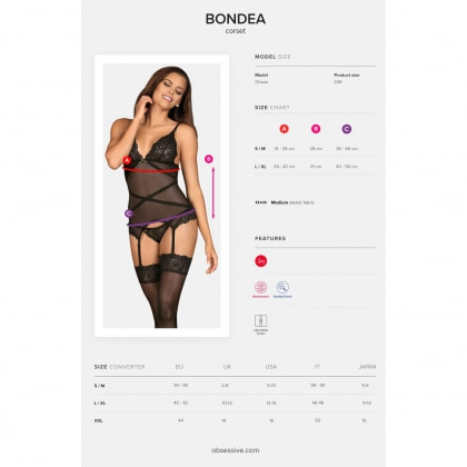 Corset Obsessive Bondea Negru L-XL