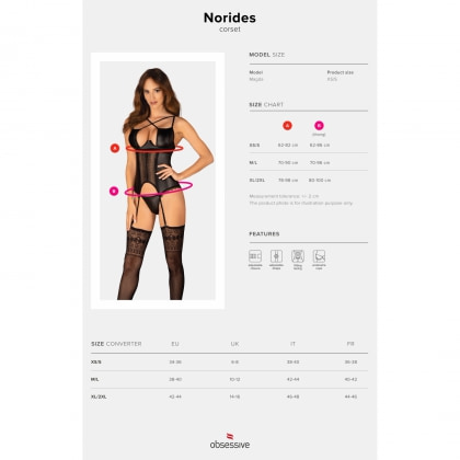 Corset Obsessive Norides Negru XS-S