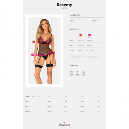 Corset Obsessive Rosenty Roz XL-2XL