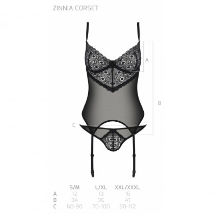 Corset Passion Eco Zinnia Negru L-XL