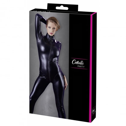 Costum Latex Cottelli Collection Jumpsuit Negru XS