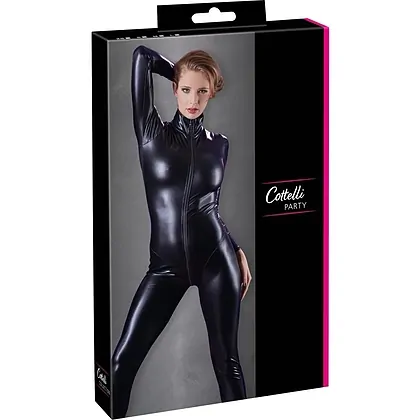 Costum Latex Cottelli Collection Jumpsuit Negru XS