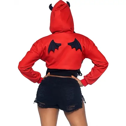 Costum Leg Avenue Devil Cropped Hoodie Roșu XS