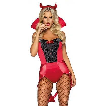Costum Leg Avenue Devilish Darling Rosu XS