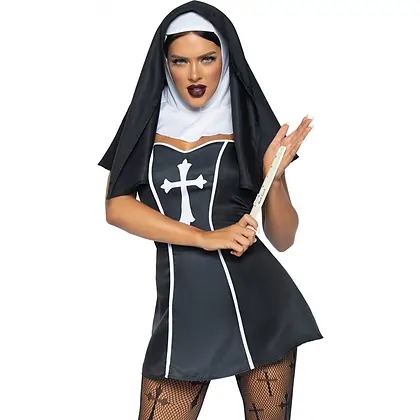 Costum Leg Avenue Naughty Nun Negru XS