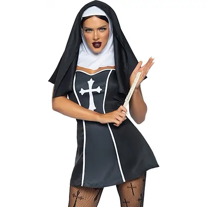 Costum Leg Avenue Naughty Nun Negru L