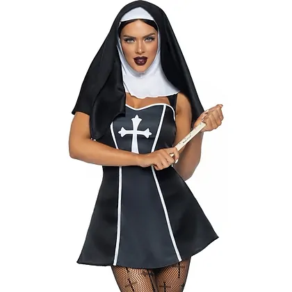 Costum Leg Avenue Naughty Nun Negru XS