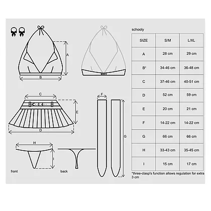 Costum Obsessive Schooly Alb S-M