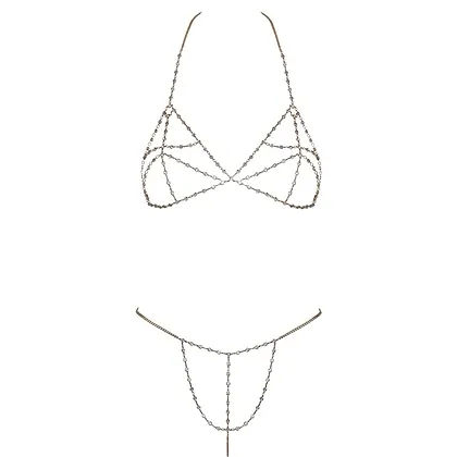 Cottelli Set Lanț Auriu cu Ștrasuri, 2 Piese