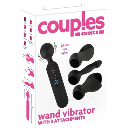 Couples Choice Wand – 12 Moduri, încălzire 41°C, Reîncărcabil Negru